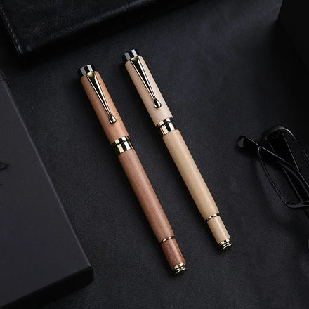 2026 Vintage Handmade Wooden Environmental Ballpoint Pen Wood Roller Pen Wedding Pen School Office Supplies