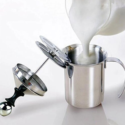 New Eco-Friendly Stainless Steel 400ml/800ml Manual Milk Frothing Pitcher for Latte Coffee Foam Maker