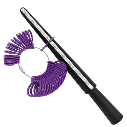 Auble CN/FUJ Gauge Ring Sizer Set Mandrel Circle High Performance Finger Measurement Scales Kit Plastic Jewelry Tools Model 0011