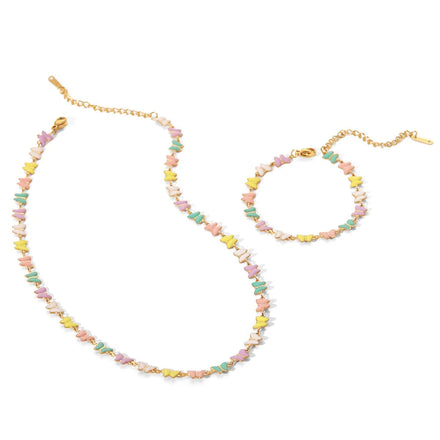 SC Hot Selling Enduring Stainless Steel Bracelets Colorful Enamel Bracelet Girly Cute Butterfly Bracelet for Women