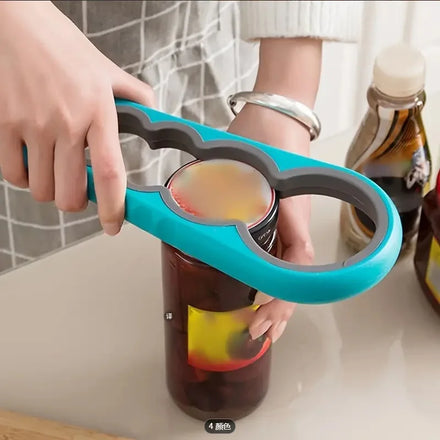 Portable Kitchen Multi-functional 4-in-1 Manual Can Jar Opener Kitchen Tool Hands Bottle Jar Opener Grip Lid Twist Gripper