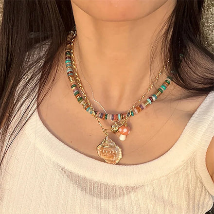 Fashion Handmade Boho Beaded Choker Necklace for Women Energy Chakra Healing Gemstone Natural Stone NecklaceJewelry