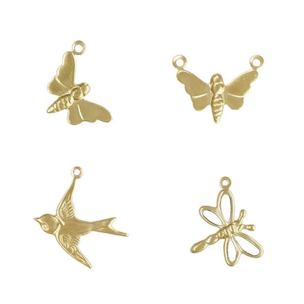 GP Factory Direct Sales Flying Animal Bracelets Necklace Charms for Women Jewelry Making 14K Gold Filled Pendant