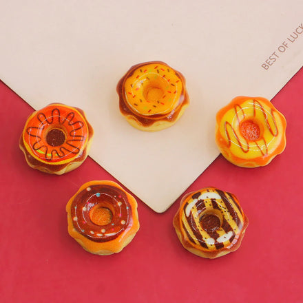 Miniature Donut Charm Resin Flatback Cabochon for DIY Scrapbook Jewelry Making Doll House Miniature Food Hairpin Decoration