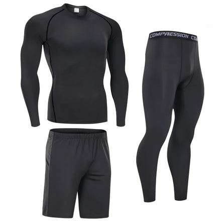 Lanyu Custom Men's Fitness Clothing Set Quick Dry Elastic Compression Shorts Sweatshirts for Running Jogging Elastic Waist
