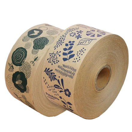Water-Activated Acrylic Adhesive Kraft Paper Tape with Logo Reinforced Gummed Packing Tape for Carton Sealing