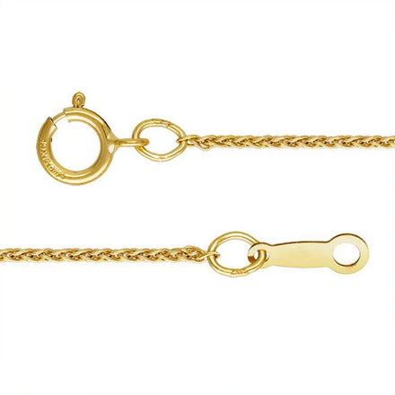 Real 14K Gold Filled 1mm Wheat Chain Finished Necklace W/Spring Clasp Bulk Minimalist Jewelry Chain for Men and Women