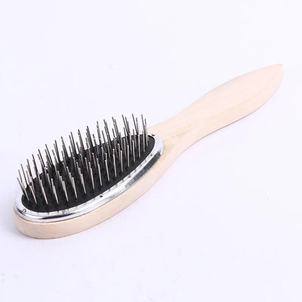 Professional Stainless Steel Pin Hair Brush for Wig Wooden Handle Hair Comb