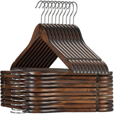 Custom Vintage Brown Wood Coat Clothes Hanger Household Non-slip Wooden Shirt Suit Hangers for Clothing