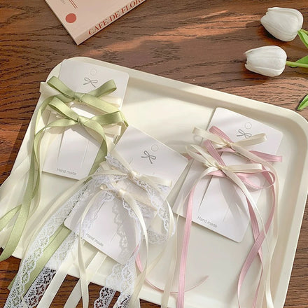 MIO Sweet Lovely Ribbon Bowtie Hair Clip Ponytail Decoration Braid Fashion Bowknot Hairpins for Women Girls Wholesale