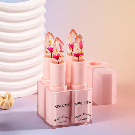 Moisturizer Private Label Flower Lipstick Temperature Change Color Lip Balm Stick