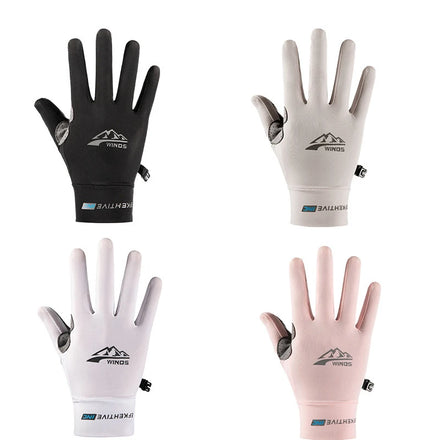 Ice Silk UV Protection Breathable Cycling Gloves Bicycle Tight Ventilate Full Finger Gloves