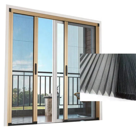 Modern Polyester Pleated Mesh Sliding Screen Door Aluminium Alloy Frame Anti-Mosquito Folding Insect Screen Aluminum Profiles
