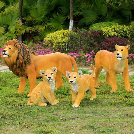 Birthday Party Decoration Life Size Jungle Cartoon Resin Fiberglass Safari Animals Statue Sculpture