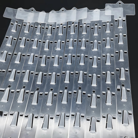 Hookei Hot-selling PP/PVC Plastic Injection Display Strips for Retail Merchandising Half Transparent