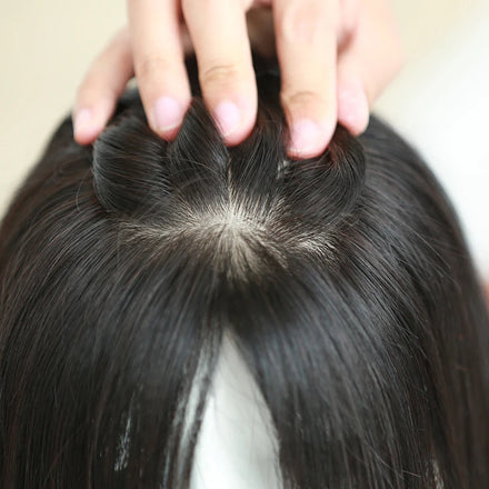 Hot Selling 100% Virgin Hair Natural Scalp Hand Made Clip in Straight European Hair Silk Top Human Hair Topper Silk Base