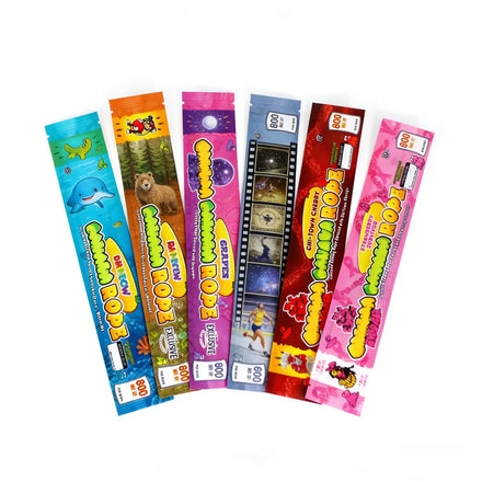 Wholesale Candy Gummy Rope Sachet 3 Side Seal Smell Proof Zipper Custom Printed Food Packaging Mylar Bag