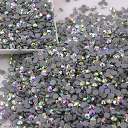 Wholesale 1440pcs Crystal AB Hot Fix Flatback Rhinestones SS4 SS6 SS8 Loose Hotfix Glass Rhinestones for Dress