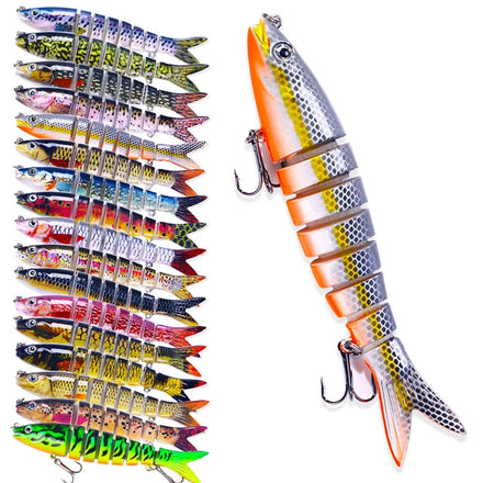 Wholesale 13.4cm 18g Hard Plastic 8 Sections Multi Jointed Minnow Fishing Lures