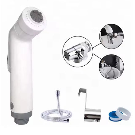 Bathroom Modern ABS Wall-Mounted White Toilet Handheld Shower Bidet Spray Set Horizontal Spray Easy Installation 3-Year Warranty