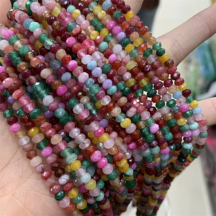 Hui Rui Wholesale 2*4mm Faceted Jade Bead Rondelle Gemstone Beads Rondelle Saucer Stones Beads for Diy