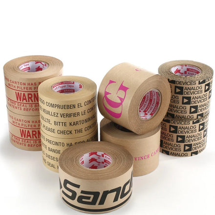 Water Activated Acrylic Adhesive Reinforced Kraft Paper Packing Tape Customizable Waterproof Carton Sealing