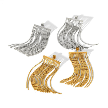 Bohemia Cluster Earring Fine Jewelry Stainless Steel Jewelry 18k Gold Tassel Dropping Earrings for Ladies Party Gift