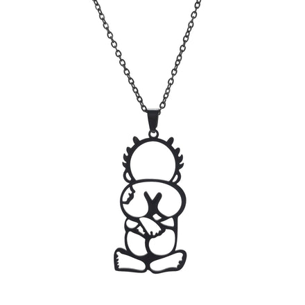 Palestine Spiky-haired Boy Pendant Necklace for Women Men Chain Choker Necklace Collar Stainless Steel Jewelry Wholesale