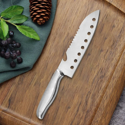 High Quality Eco-Friendly Stainless Steel Chef Knife Boning Santoku Slicing Knife with Hollow Handle and Corkscrew