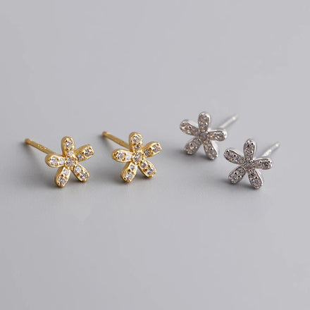 Dropshipping 925 Sterling Silver Diamond Zircon plum Blossom Stud Earring Jewelry for Women