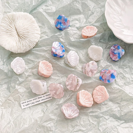 Korean Sweet Sea Shell Small Hair Claw Mini Broken Hair Bangs Clip Acetic Personality Sea Shell Hair Clips