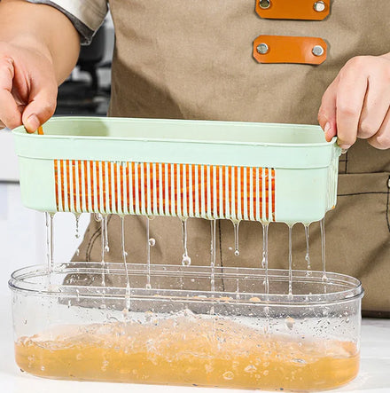 Multifunctional Manual Vegetable Cutter Slicer Chopper Hand Press Kitchen Gadget for Fruit & Potato Chip Cutting