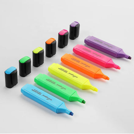 Square Barrel Fluorescent Highlighter Marker: Vibrant Stationery Essential
