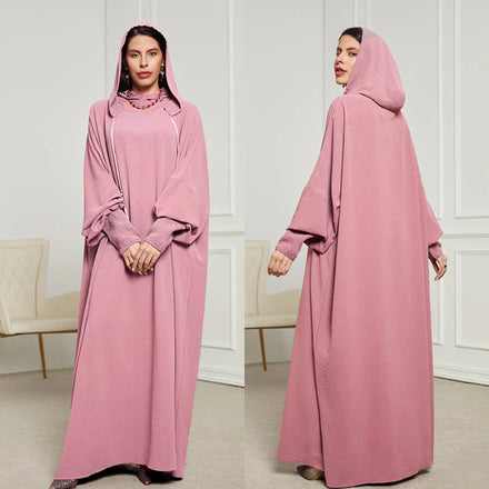 Wholesale Traditional Egyptian Islamic Sporty Dress Modesty Dubai Turkish Hooded Abaya Prayer Dress Cap Wholesale Daily Muslim