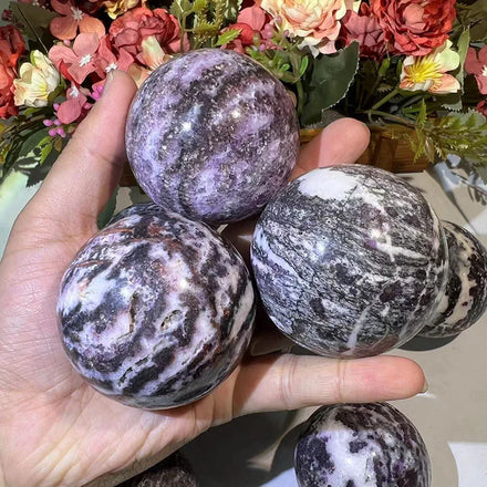 Kindfull Wholesale Natural Purple Sphalerite Sphere Chakra Crystal Quartz Ball for Healing