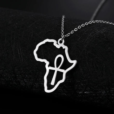 Hollow African Egyptian Ankh Cross Pendant Necklaces Fashion Necklace Stainless Steel Jewelry for Women and Man