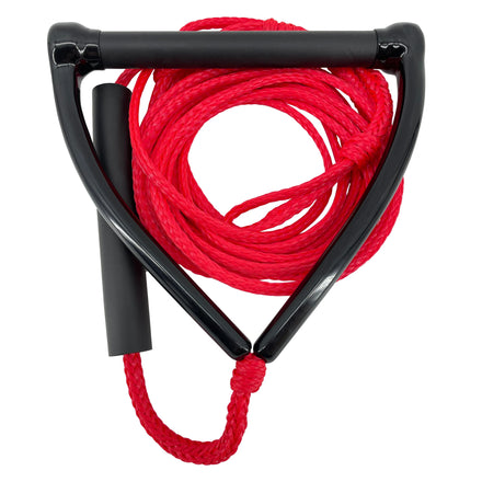25ft 2200lbs Red Water Ski Rope Hollow Braided 100% New PE Surfing Line Wakeboard with 12in NBR Handle for Lakes & Rivers