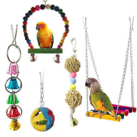 5Pcs Interactive Plastic Bird Toy Hot Seller in 2024 Popular in Middle East and Europe Market Bird Chew Toy Set