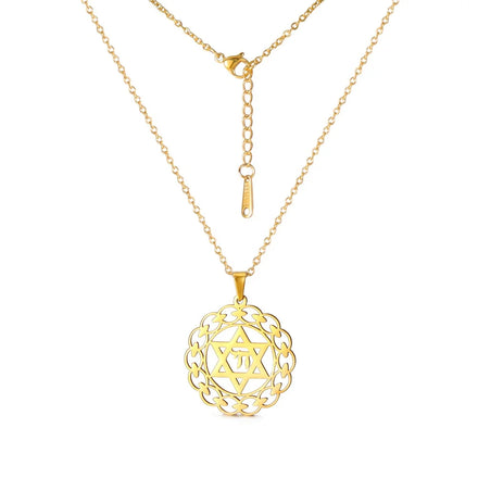 Israel Star of David Pendant Necklace Chai Symbol Kabbalah Jewish Charms Judaism Amulet Supernatural Jewelry for Women