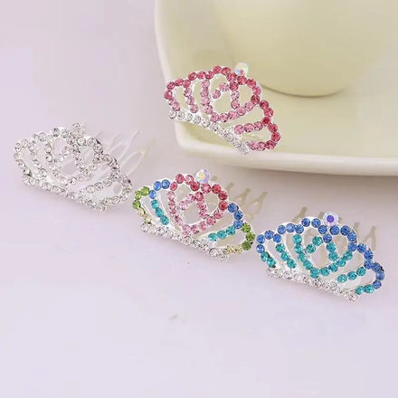 Wholesale Factory Direct Sale Fashion Children Party Birthday Tiaras Stock Cheap Diamond Crystal Comb Crown for Kids Girls