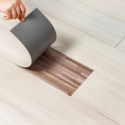 Factory Direct Self-adhesive PVC Plush Wood Grain Waterproof and Wear-resistant Household Floor Stickers Can Be Customized