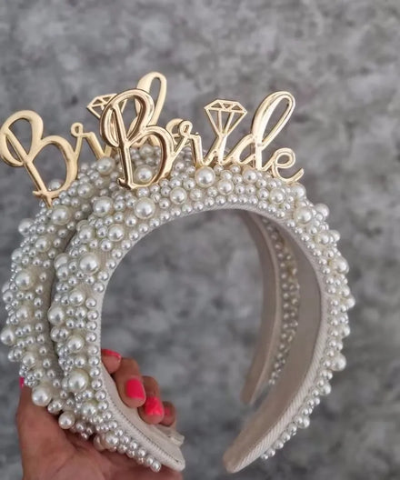 Bachelorette Party Crown Bride to Be Crown Bridal Headband Bride Pearl Headband
