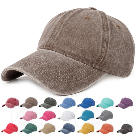 Wholesale Unstructured Soft Hat With Custom Logo Unisex Vintage Custom Logo Distressed Cotton Baseball CapS Washed Dad Hats