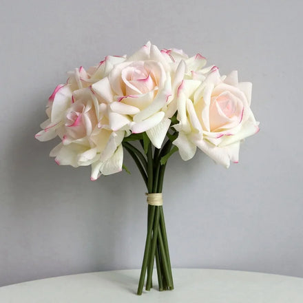 CM-TH707 Real Touch 5 Heads Rose Flower Bouquet Wedding Holding Artificial Fake Flower for Decorative Flower Arrangements