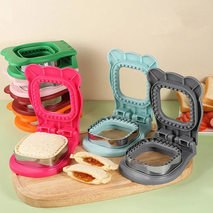 New Plastic Square Bread Toaster Sandwich Maker & Cutter Sealer for Kids Cookie Pancake DIY Press Eco-Friendly 15.5x12.5x4.3cm
