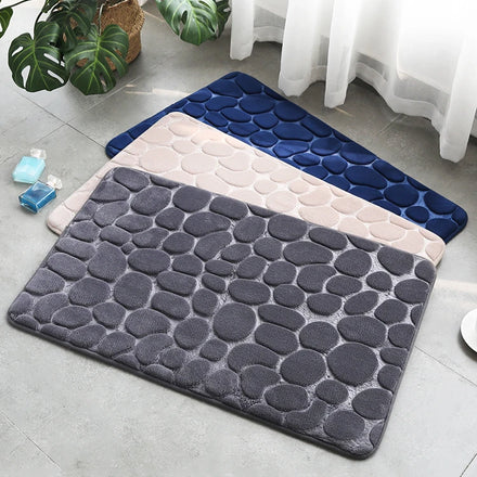 24X36 Anti Bath Bathmat Comfortable Foaming Large Doormat Rug Ultra Soft Grey Cobblestone Door Mats
