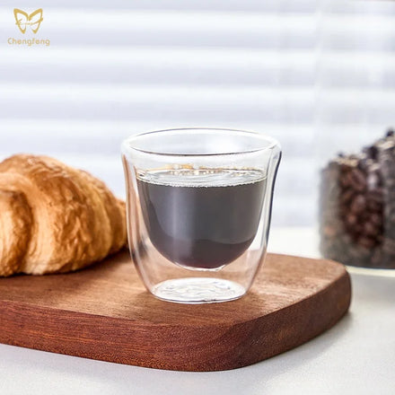 Creative High Borosilicate Coffee Glass Double Layer Egg Shape Coffee Cup for Coffee Tea Milk Juice