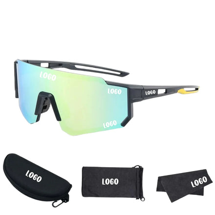 Custom Logo Sport Sunglasses Windproof Polarized UV Protection Mirrored Full Rim Cycling Outdoor Multi-Colored Tac for Men Women