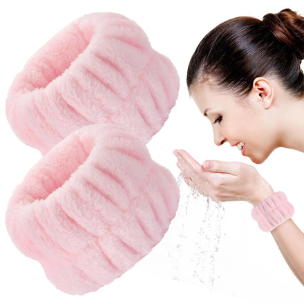 2pcs Wrist Bands for Washing Face Wash WristbandsTowels Arm Bands for Skincare Makeup Wrist Cuffs Spa Wrist Scrunchies