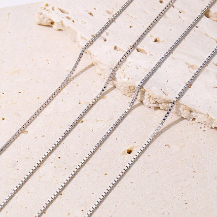 Hot Selling Genuine Gold Au585 14k Solid Gold 1mm Box Chains Necklace Design for Mens and Women Custom Jewelry Making